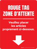Rouge Tag Zone D'Attente (Red Tag Holding Area) Portrait French - Wall Sign Rouge Tag Zone D'Attente (Red Tag Holding Area) Portrait French - Wall Sign