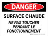 Danger: Surface Chaude Ne Touchez Pas (Danger: Hot Surface Do Not Touch) Landscape French - Wall Sign