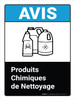 Avis: Produits de Nettoyage (Notice: Cleaning Products ANSI) Portrait French - Wall Sign