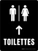 Des Toilettes Avec La Flèche Noire (Restrooms With Up Arrow Black) Portrait French - Wall Sign