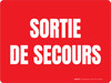 Sortie De Secours (Fire Exit) Landscape French - Wall Sign