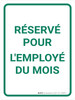 Réservé pour l'Employé du Mois (Reserved for Employee of the Month) Portrait French - Wall Sign