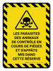 Les Parasites des animaux de Contrôle En cours les Lignes de Danger (Animal Pest Control In Progress Hazard Lines) Portrait French - Wall Sign