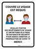 Couvre le visage Est Nécessaire (Face Covering Is Required) Portrait French - Wall Sign