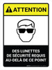 Des Lunettes De Sécurité Obligatoire (Safety Glasses Required) Portrait French - Wall Sign