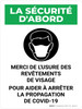 La sécurité d'Abord - s'il vous Plaît Porter les Revêtements de Visage COVID-19 (Safety First: Please Wear Face Coverings COVID-19) Portrait French - Wall Sign La sécurité d'Abord - s'il vous Plaît Porter les Revêtements de Visage COVID-19 (Safety First: Please Wear Face Coverings COVID-19) Portrait French - Wall Sign