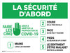 La sécurité d'Abord - Les 5 Aider à Arrêter La Propagation de Covid-19 (Safety First: Do The 5 Help Stop The Spread of Covid-19) Landscape French - Wall Sign La sécurité d'Abord - Les 5 Aider à Arrêter La Propagation de Covid-19 (Safety First: Do The 5 Help Stop The Spread of Covid-19) Landscape French - Wall Sign