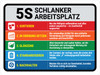 5S Schlanker Arbeitsplatz (5S Lean Workplace) Landscape German - Wall Sign 5S Schlanker Arbeitsplatz (5S Lean Workplace) Landscape German - Wall Sign