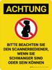 Achtung - Bitte beachten Sie den Scanner-Bediener wenn schwanger (Caution - Please Notify Scanner Operator if Pregnant) Portrait German - Wall Sign Achtung - Bitte beachten Sie den Scanner-Bediener wenn schwanger (Caution - Please Notify Scanner Operator if Pregnant) Portrait German - Wall Sign
