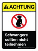 Achtung - Schwangere sollten nicht teilnehmen (Caution - Pregnant Women Should Not Enter) ANSI Portrait German - Wall Sign