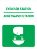 Augenwaschstation (Eyewash Station) Bilingual German - Wall Sign Augenwaschstation (Eyewash Station) Bilingual German - Wall Sign