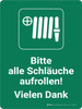 Bitte alle Schläuche Aufrollen (Please Roll Up All Hoses) German - Wall Sign