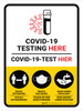 Covid-19-Test hier (Covid-19 Testing Here) Bilingual German - Wall Sign Covid-19-Test hier (Covid-19 Testing Here) Bilingual German - Wall Sign
