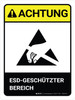 ESD-geschützter Bereich (ESD Protected Area) Portrait German - Wall Sign ESD-geschützter Bereich (ESD Protected Area) Portrait German - Wall Sign