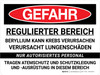 Gefahr - Beryllium-Krebs regulierter Bereich (Danger - Beryllium Cancer Regulated Area) Landscape German - Wall Sign