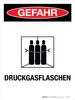 Gefahr - Druckgasflaschen (Danger - Compressed Gas Cylinders) Portrait German - Wall Sign