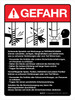 Gefahr - Richtlinien für Fräsmaschinen (Danger - Milling Machine Guidelines) ANSI German - Wall Sign