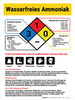 Gefahren durch Wasserfreies Ammoniak mit NFPA-Diamant (Anhydrous Ammonia Hazards with NFPA Diamond) German - Wall Sign