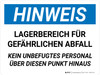 Hinweis - Lagerbereich für gefährliche Abfälle (Notice - Hazardous Waste Storage Area) German Landscape - Wall Sign Hinweis - Lagerbereich für gefährliche Abfälle (Notice - Hazardous Waste Storage Area) German Landscape - Wall Sign