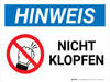 Hinweis - Nicht klopfen (Notice - Do Not Knock) Landscape German - Wall Sign Hinweis - Nicht klopfen (Notice - Do Not Knock) Landscape German - Wall Sign