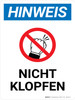 Hinweis - Nicht klopfen (Notice - Do Not Knock) Portrait German - Wall Sign Hinweis - Nicht klopfen (Notice - Do Not Knock) Portrait German - Wall Sign