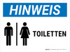 Hinweis - Toiletten (Notice - Restrooms) Landscape German - Wall Sign Hinweis - Toiletten (Notice - Restrooms) Landscape German - Wall Sign