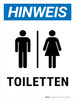 Hinweis - Toiletten (Notice - Restrooms) Portrait German - Wall Sign