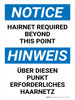 Hinweis - Über diesen Punkt hinaus ist ein Haarnetz erforderlich (Notice - Hairnet Required Beyond This Point) Bilingual German - Wall Sign Hinweis - Über diesen Punkt hinaus ist ein Haarnetz erforderlich (Notice - Hairnet Required Beyond This Point) Bilingual German - Wall Sign