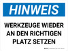 Hinweis - Zimmerreinigung Richtigen Platz (Notice - Housekeeping Proper Place) Landscape German - Wall Sign
