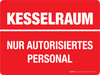 KESSELRAUM (Boiler Room) German - Wall Sign