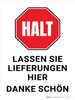 Lassen Sie die Lieferungen hier Danke (Leave Deliveries Here Thank You) Portrait German - Wall Sign Lassen Sie die Lieferungen hier Danke (Leave Deliveries Here Thank You) Portrait German - Wall Sign