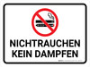 Nichtrauchen Kein Dampfen (No Smoking No Vaping) German - Wall Sign Nichtrauchen Kein Dampfen (No Smoking No Vaping) German - Wall Sign