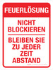 Notausgang - Nicht blockieren Bleiben Sie zue Jeder Zeit Abstand (Fire Exit - Do Not Block - Keep Clear) German - Wall Sign