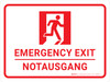 Notausgang (Emergency Exit) Bilingual German with Icon - Wall Sign