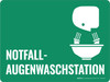 Notfall-Augenwaschstation (Emergency Eyewash Station) German - Wall Sign