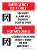 Nur Notausgang (Emergency Exit Only) Bilingual German - Wall Sign