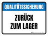 Qualitätssicherung - Zurück zum Lager (Quality Assurance - Return To Stock) German - Wall Sign