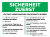 Sicherheit Zuerst - CDC Hände waschen oft (Safety First - CDC Wash Hands Often) German Landscape - Wall Sign Sicherheit Zuerst - CDC Hände waschen oft (Safety First - CDC Wash Hands Often) German Landscape - Wall Sign