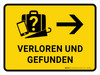 Verloren und gefunden mit Rechtspfeil (Lost And Found With Right Arrow) German - Wall Sign Verloren und gefunden mit Rechtspfeil (Lost And Found With Right Arrow) German - Wall Sign