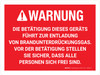 Warnung - Die Betätigung führt dazu dass Brandbekämpfungsgas entlädt (Warning - Actuation Will Cause Fire Suppression Gas To Discharge) German - Wall Sign