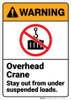 Warning: Overhead Crane Stay Out From Suspended Loads ANSI - Wall Sign
