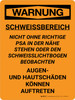 Warnung - Schweißbereich (Warning - Welding Area) Portrait German - Wall Sign Warnung - Schweißbereich (Warning - Welding Area) Portrait German - Wall Sign