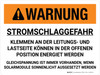 Warnung - Stromschlaggefahr Gleichspannung (Warning - Electrical Shock Hazard DC Voltage) Landscape German - Wall Sign