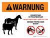 Warnung - Vieh in Privatbesitz - nicht haustiert oder futter (Warning - Privately Owned Livestock Do Not Pet or Feed) Landscape German - Wall Sign
