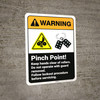 Warning: Pinch Point Keep Hands Clear of Rollers ANSI - Wall Sign