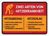Zwei Arten von Hitze-Krankheit (Two Types Of Heat Illness) German - Wall Sign
