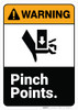 Warning: Pinch Points ANSI - Wall Sign Warning: Pinch Points ANSI - Wall Sign