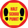 Halt Schau Punkt (Stop Look Point) Circular German - Floor Sign