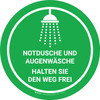 Notdusche und Augenwäsche Halten Sie Weg Frei (Emergency Shower and Eyewash Keep Clear Path) Circular German - Floor Sign Notdusche und Augenwäsche Halten Sie Weg Frei (Emergency Shower and Eyewash Keep Clear Path) Circular German - Floor Sign