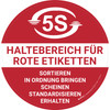 5S Haltebereich für Rote Etiketten (5S Red Tag holding Area) Circular German - Floor Sign